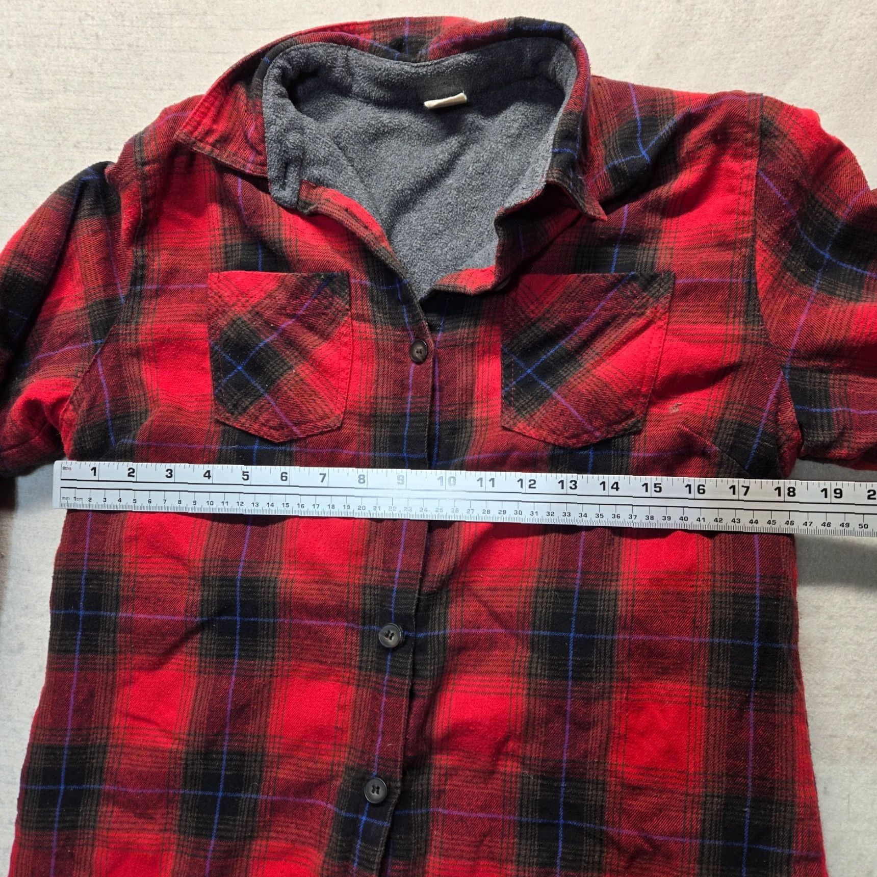 Vintage ZENTHACE Sweater Jacket Hooded Plaid Button L Red Adult Women Size L / US 10 / IT 46 - 6 Thumbnail