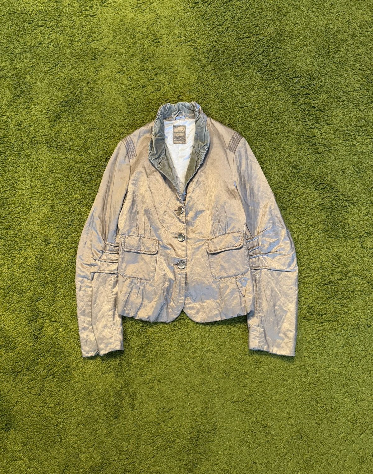 Marithe + Francois Girbaud × Vintage Marithe Francois Girbaud avant garde golden metallic blazer Size M / US 6-8 / IT 42-44 - 1 Thumbnail