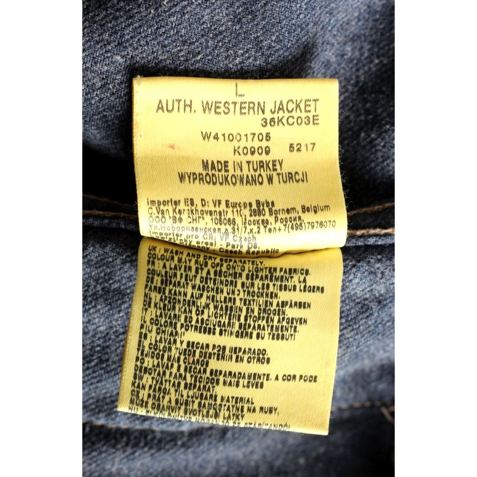 Wrangler WRANGLER AUTHENTIC WESTERN Denim Jacket Men L MJ6577 Size US L / EU 52-54 / 3 - 7 Thumbnail
