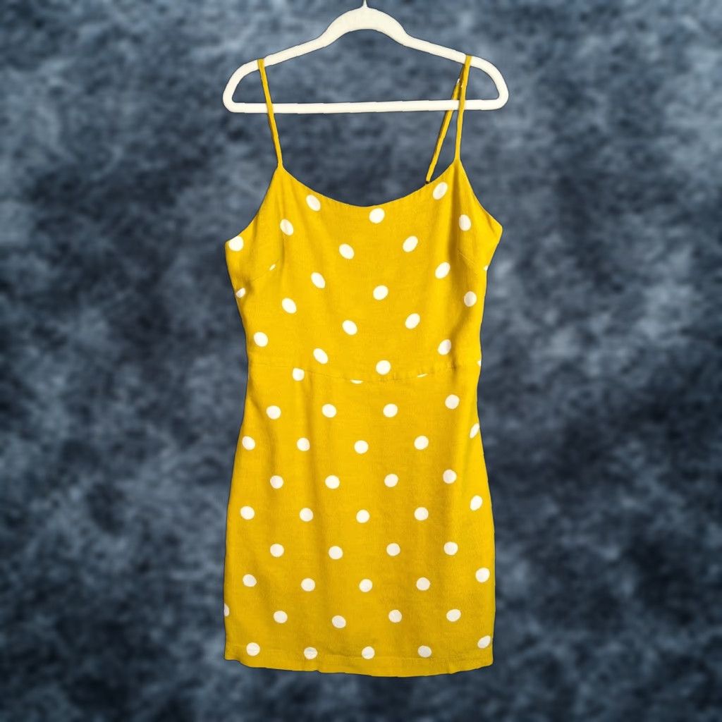 Vintage Wilfred Womens Size 2 Yellow Polka Dot Spaghetti Strap Mini Dress Shirt? Size XS / US 0-2 / IT 36-38 - 1 Thumbnail