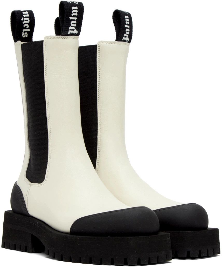 Palm Angels o1y1125 Ankle Boots in White/Black Size US 8 / IT 38 - 3 Thumbnail