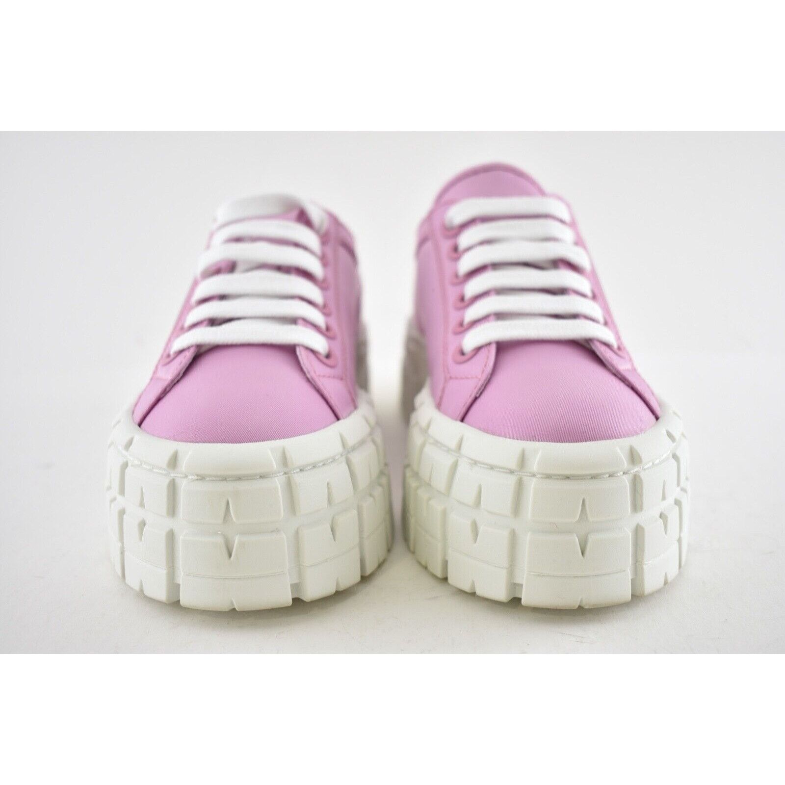 Prada Platform Lug Sole Lace Flat Low Top Trainer Sneaker 38.5 Size US 8.5 / IT 38.5 - 4 Thumbnail