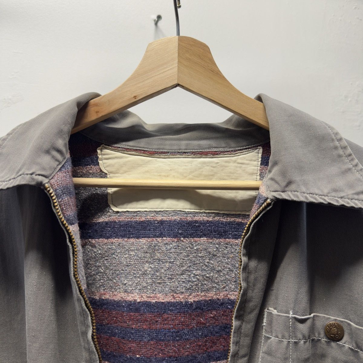 Vintage 50s 60s Thrashed Faded Distressed Work Jacket ERD Grunge Size US L / EU 52-54 / 3 - 7 Thumbnail