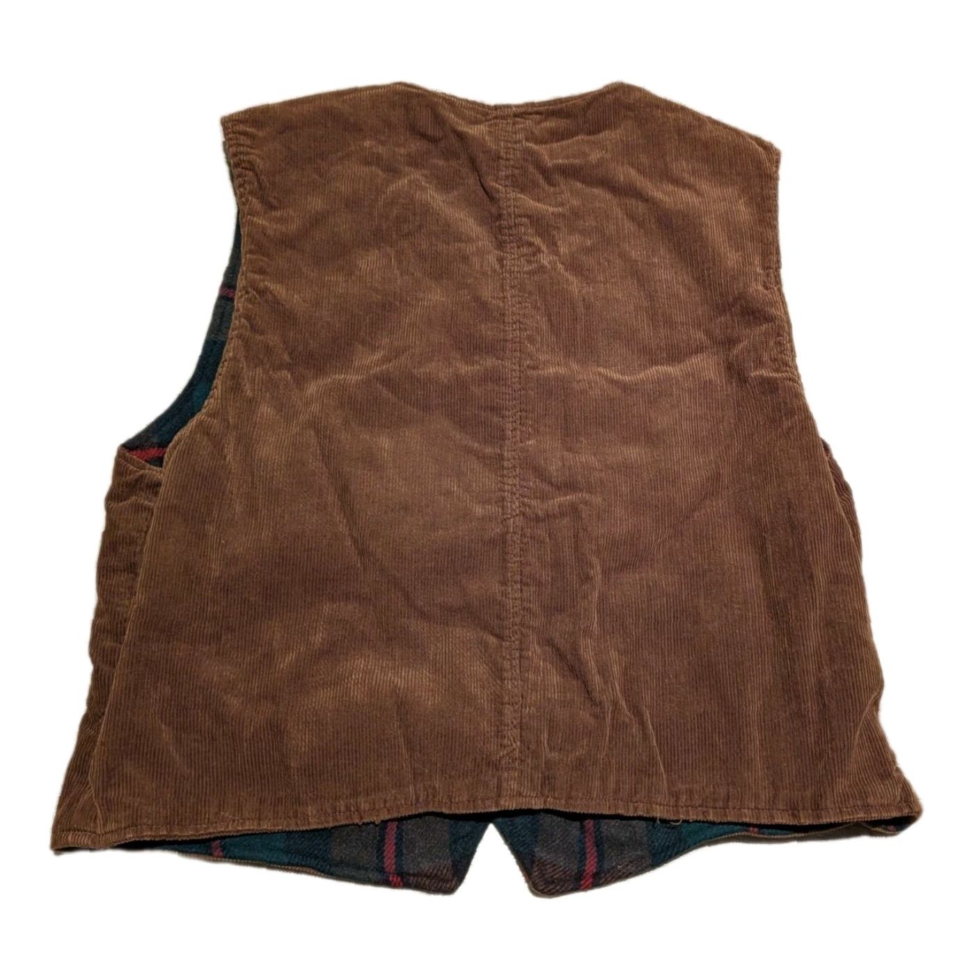Gap VINTAGE Gap Reversible Corduroy Vest Plaid Wool Blend XL Unisex Adults Brown & Plaid Vest 90s Size XL / US 12-14 / IT 48-50 - 7 Thumbnail