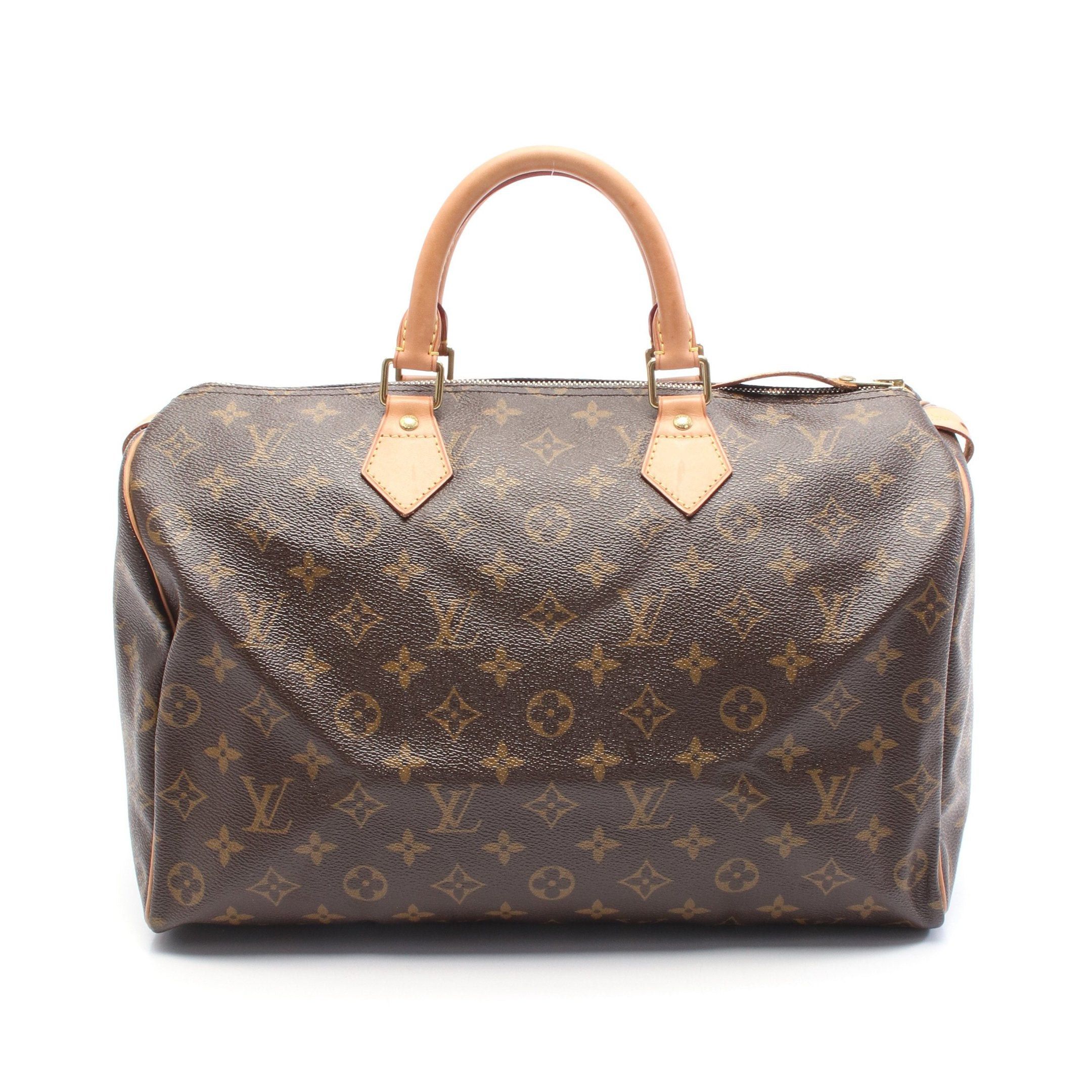 Louis Vuitton Louis Vuitton Speedy 35 Monogram Handbag Leather Brown Size ONE SIZE - 1 Thumbnail