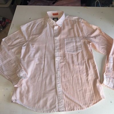 St. Johns Bay ST JOHN'S BAY Peach 2 tone stripe comfort stretch button fro Size US L / EU 52-54 / 3 - 2 Thumbnail