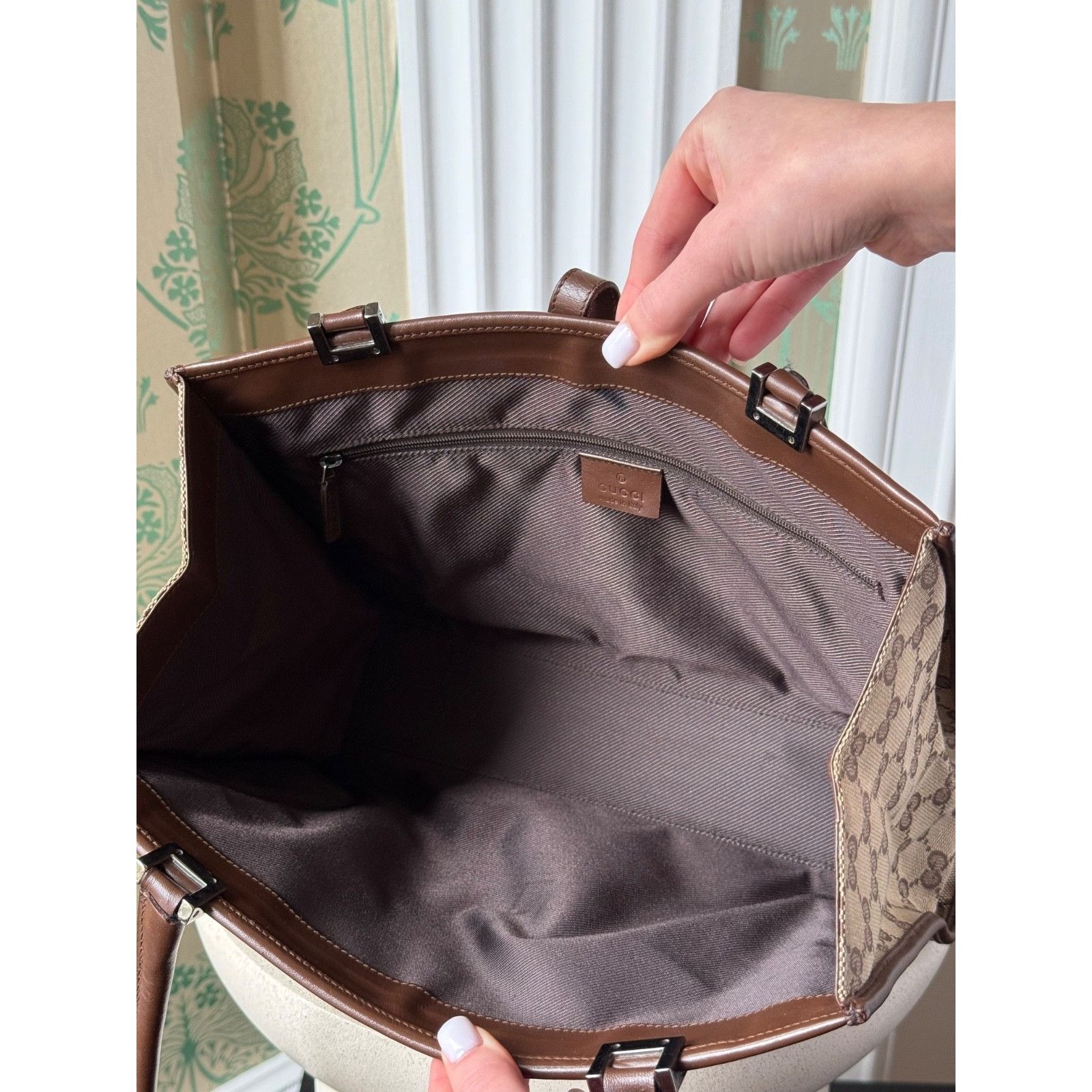 Gucci Gucci Monogram Jackie Canvas Beige Brown Shoulder Bag Size ONE SIZE - 4 Thumbnail