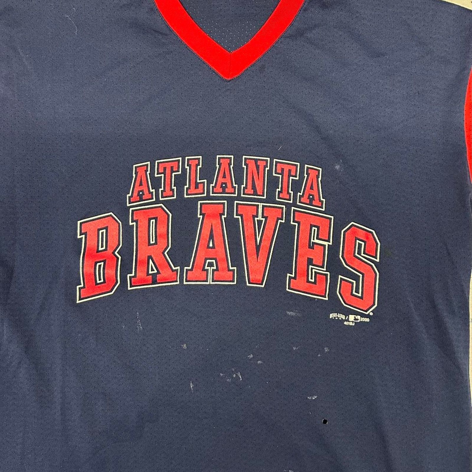 Other VTG 1990s Atlanta Braves navy and red cotton jersey Size US XL / EU 56 / 4 - 2 Thumbnail