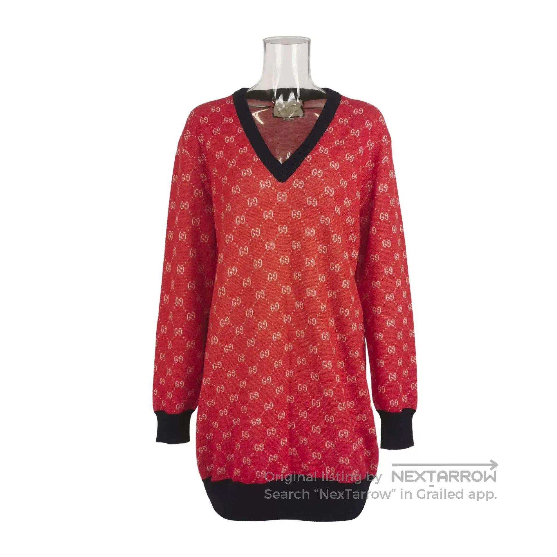 Gucci Gucci Double G Logo Red Blue Knit Dress. Size M / US 6-8 / IT 42-44 - 1 Thumbnail