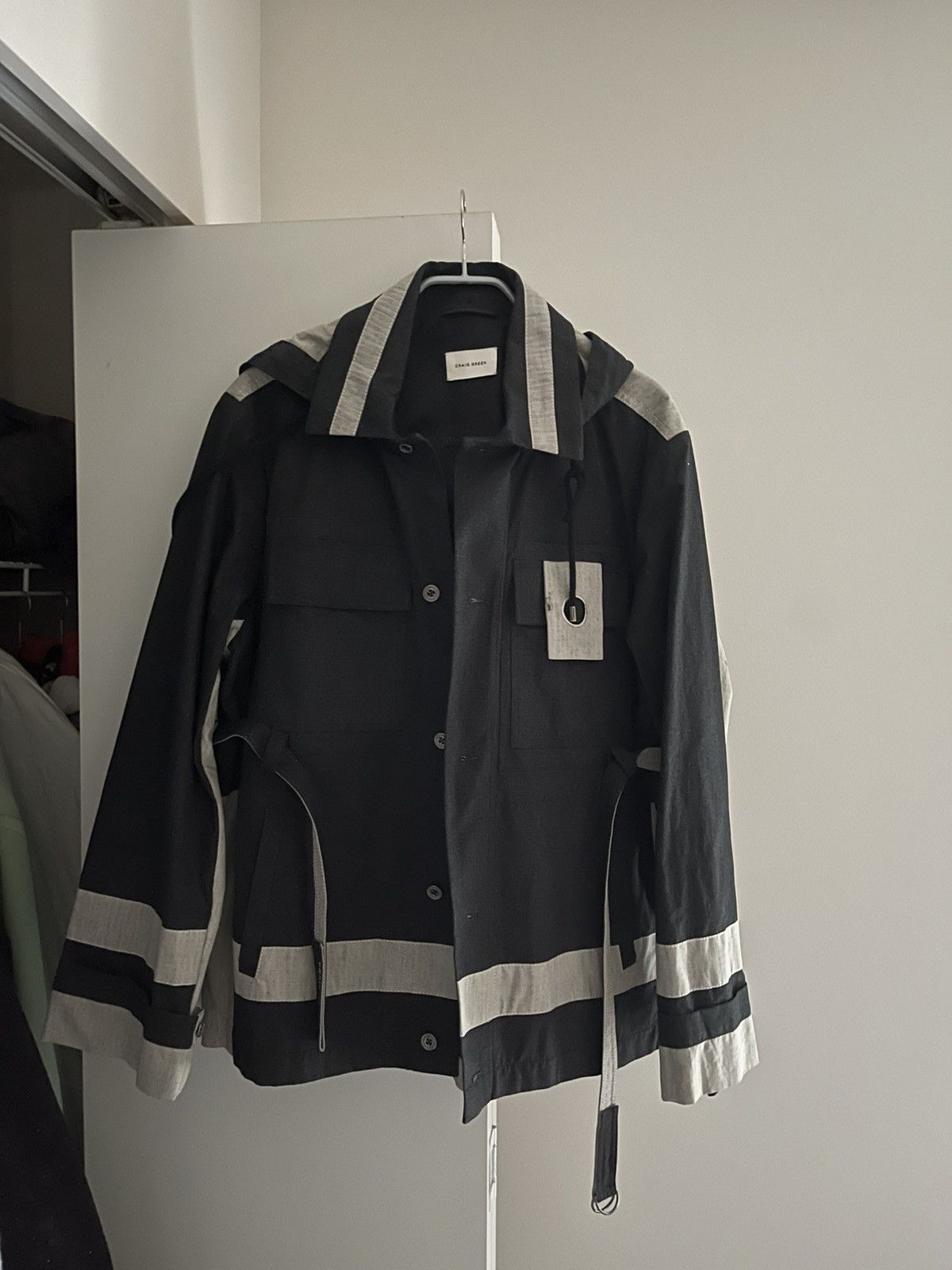 Craig Green Craig Green Stripe-trimmed Hooded Jacket Size US M / EU 48-50 / 2 - 1 Thumbnail