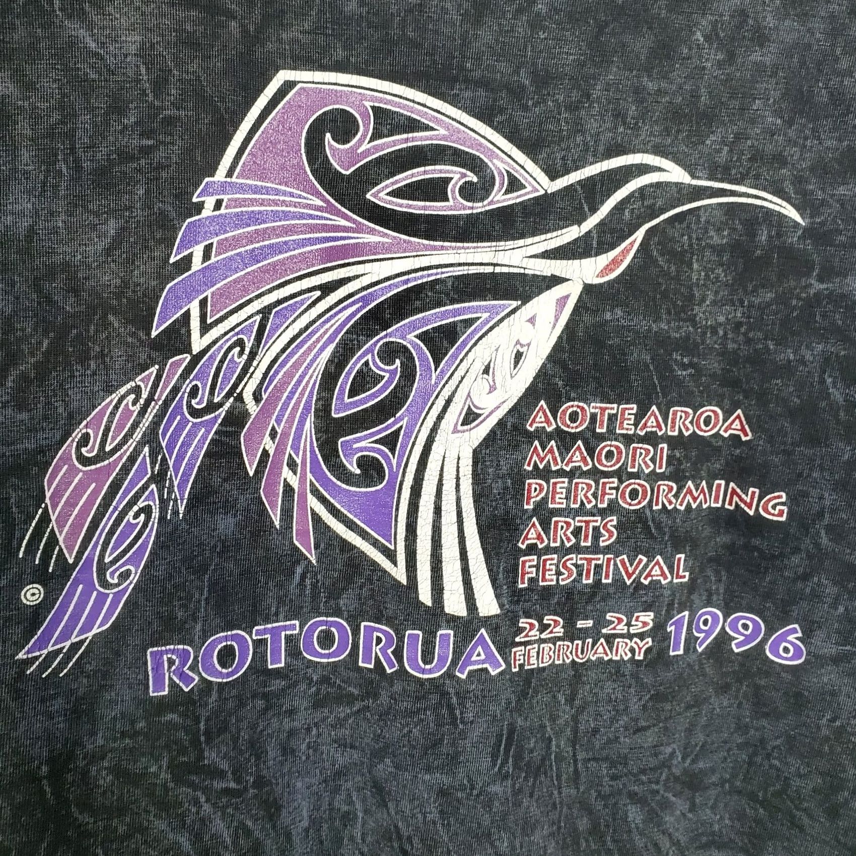 Vintage VINTAGE Maori Shirt Medium Rotorua 1996 Festival Adult Black Tie Dye Tee Men Size US M / EU 48-50 / 2 - 2 Thumbnail