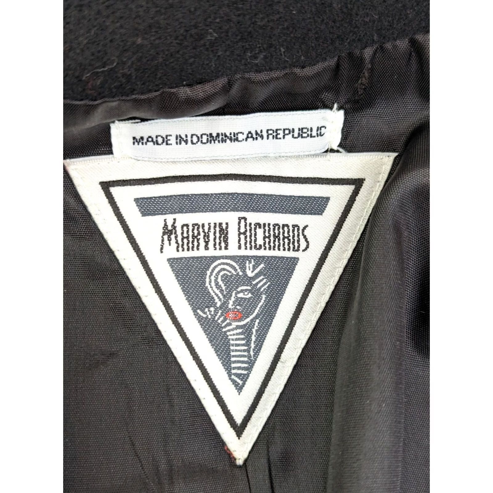 Vintage VINTAGE Marvin Richards Coat Pea Black Lined Wool Long Sleeve Button Down 38R Womens Size M / US 6-8 / IT 42-44 - 3 Thumbnail