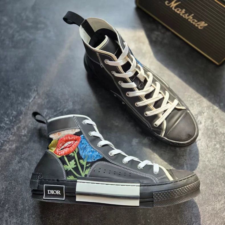 Dior DIOR B23 Black Floral Sneakers Size 41-2506 Size US 11 / EU 44 - 3 Thumbnail