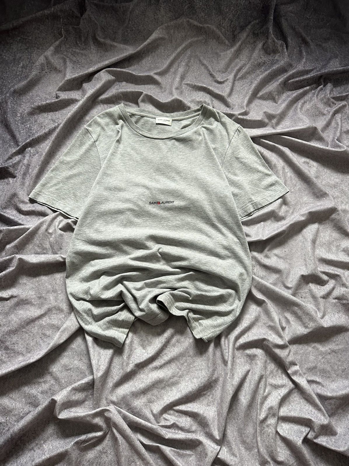 Saint Laurent Paris Saint Laurent Paris Men's Gray Logo T-Shirt Size Small Size US S / EU 44-46 / 1 - 2 Thumbnail