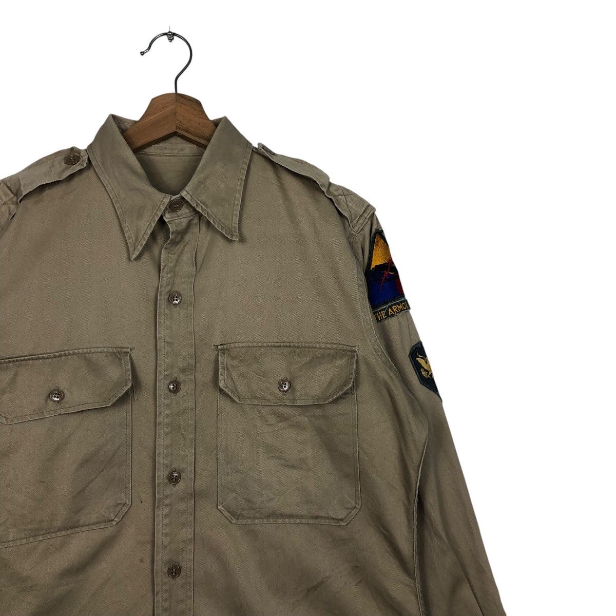 Japanese Brand × Vintage 📌Vintage Military Shirt Jacket Patches Worker Air Force Size US M / EU 48-50 / 2 - 7 Thumbnail