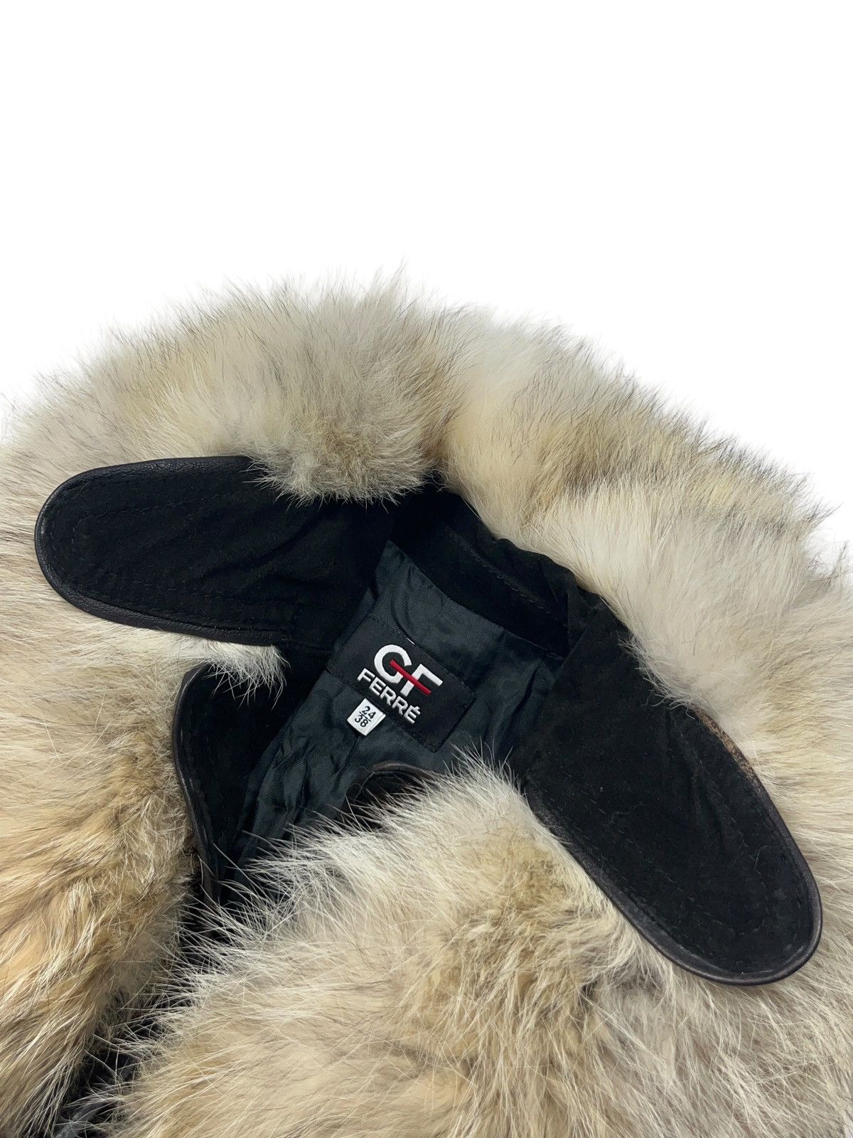 Gianfranco Ferre × Vintage Vintage Gianfranco Ferre Leather Coat with Coyote Fur 90s Size XS / US 0-2 / IT 36-38 - 10 Thumbnail