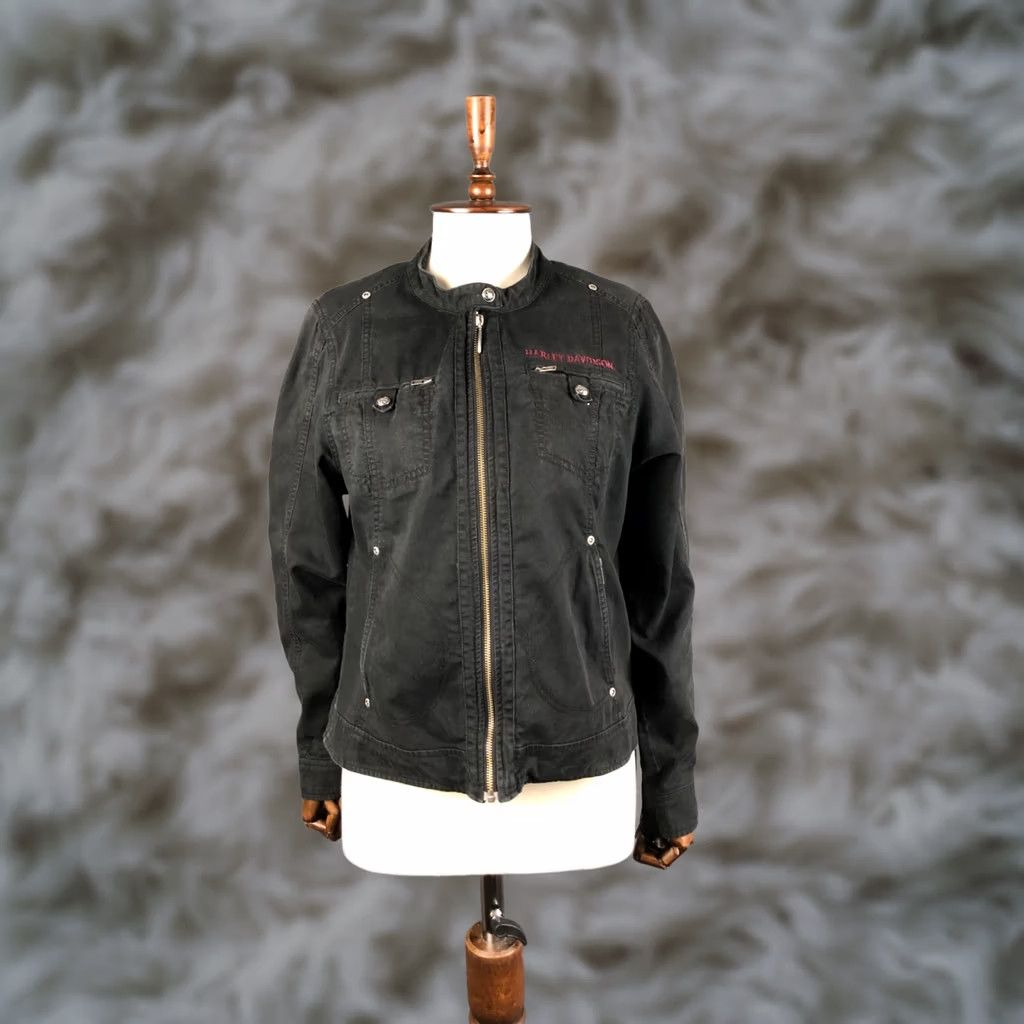 Harley Davidson Harley-Davidson Women's Jacket Full Zip Cotton Black M Size M / US 6-8 / IT 42-44 - 1 Thumbnail