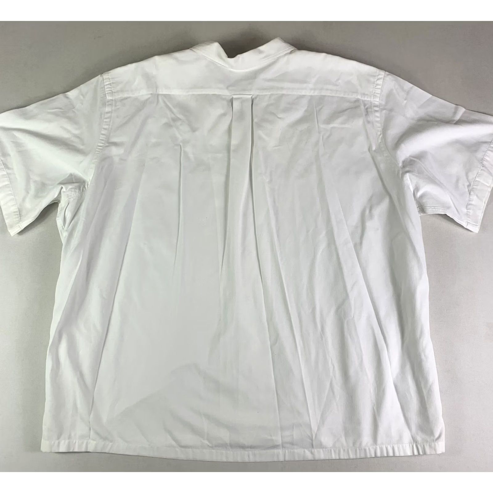 Polo Ralph Lauren VINTAGE Polo Ralph Lauren Button-Up Shirt Mens 3XLT White Short Sleeve Loop Collar Shirt Bed/Solid Pattern Mens Size US XXL / EU 58 / 5 - 7 Thumbnail