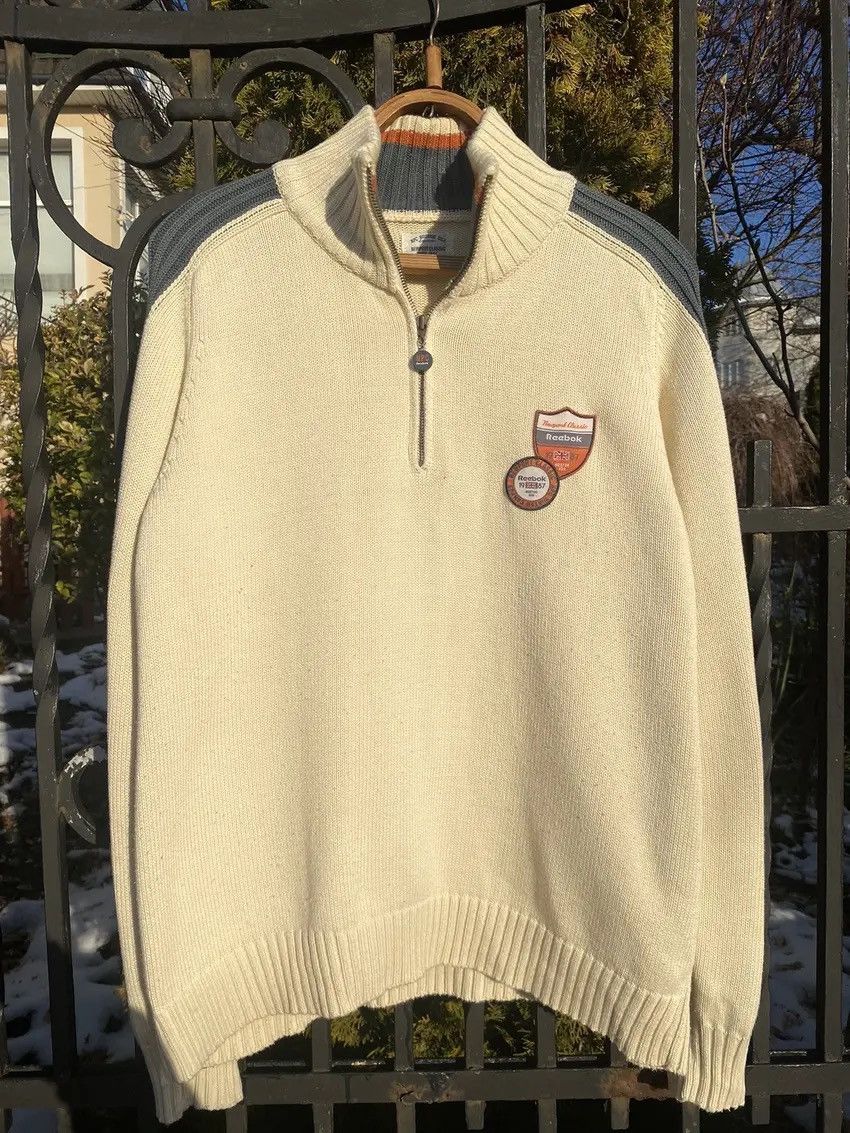 Reebok Vintage Reebok Sweater 1/3 Zip Beige Size US S / EU 44-46 / 1 - 1 Thumbnail