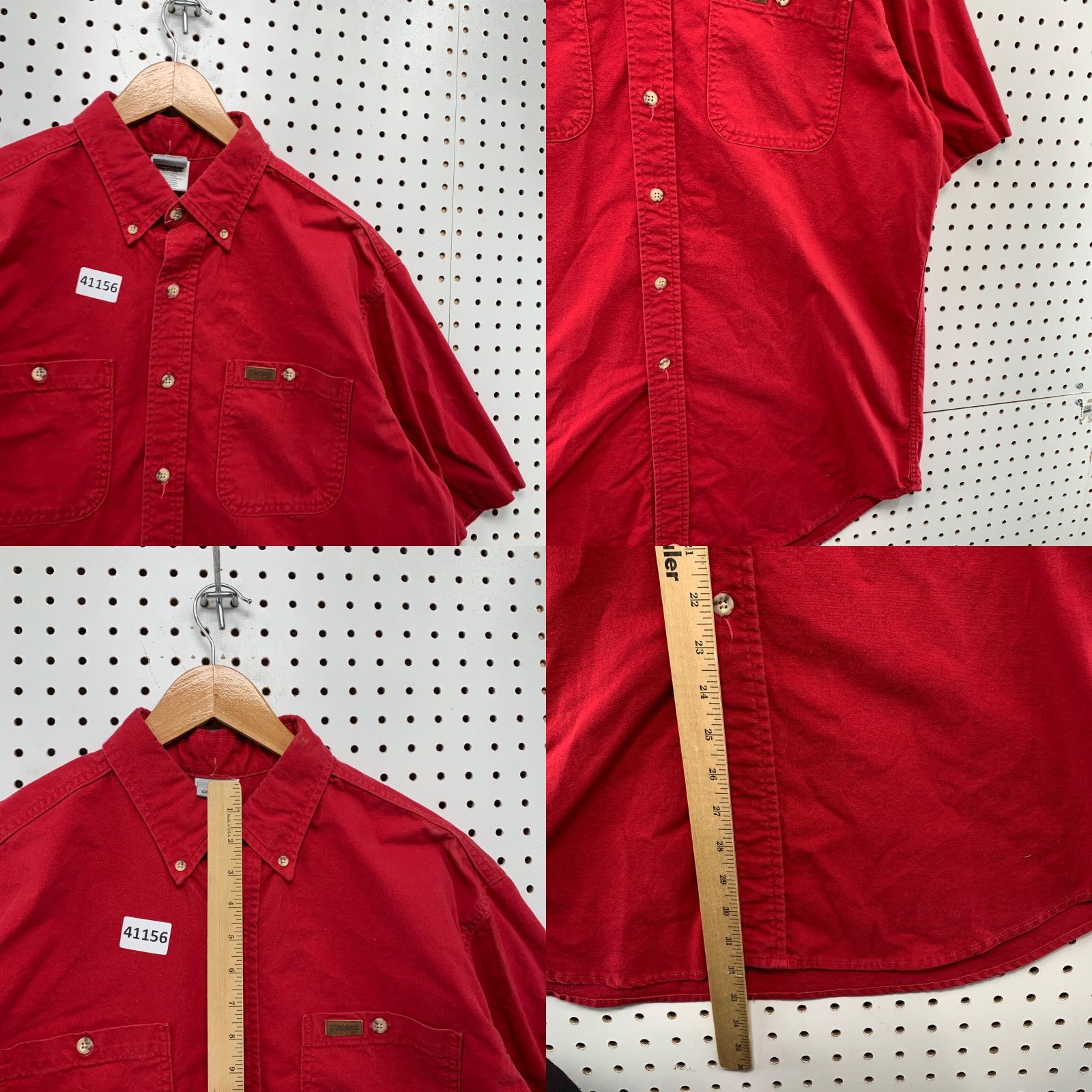 Carhartt VINTAGE Carhartt Button-Up Shirt Mens L Red Canvas Workwear Made USA Size US L / EU 52-54 / 3 - 9 Thumbnail