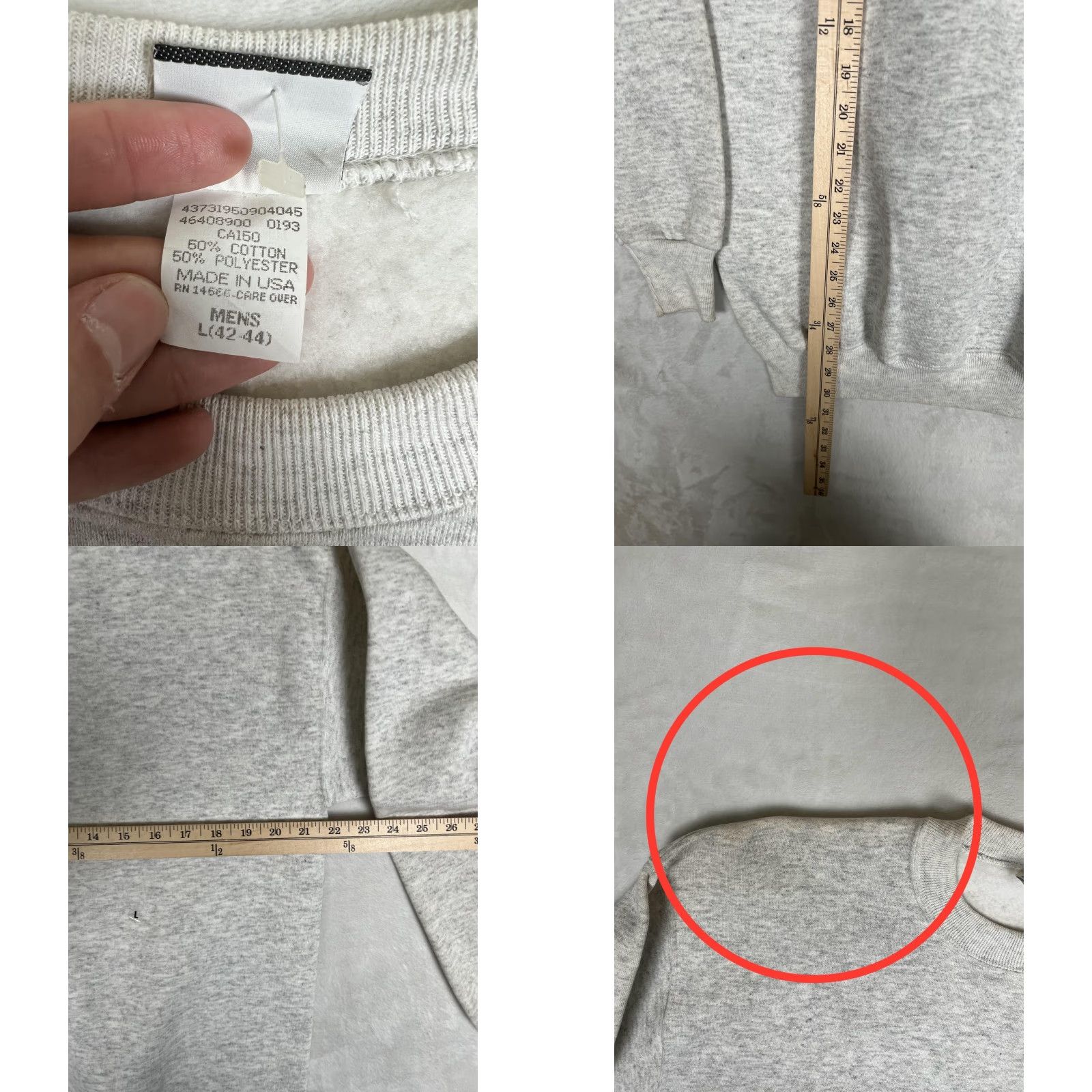 Lee VINTAGE Lee Sturdy Sweats Sweatshirt Mens Large Gray Heavyweight Crewneck Blank Short Summary Size US L / EU 52-54 / 3 - 8 Thumbnail