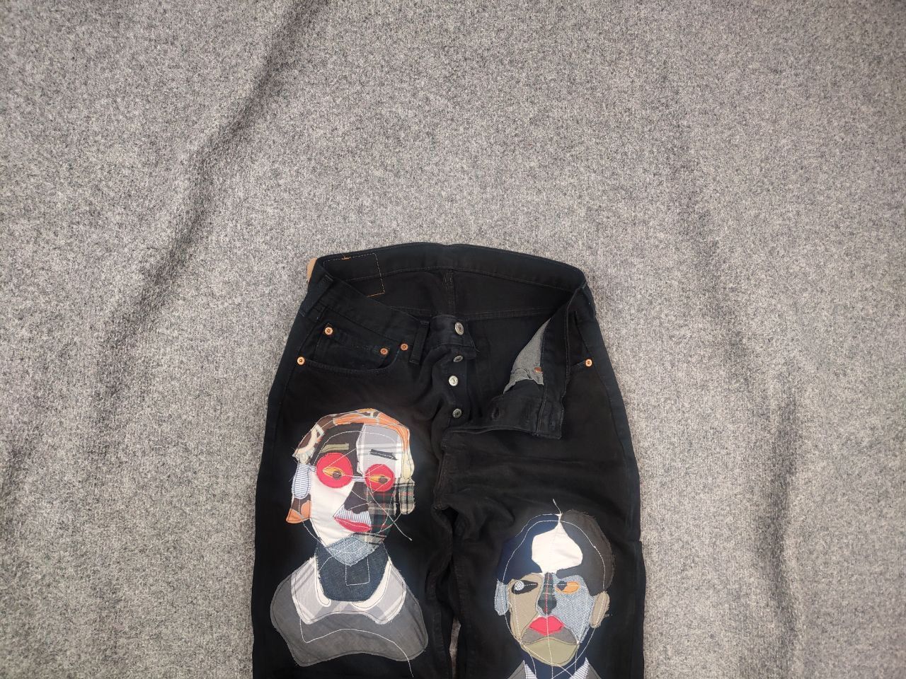 Levi's Vintage 90's Levi’s 501 Sashiko Face Jeans junya watanabe Size US 34 / EU 50 - 3 Thumbnail