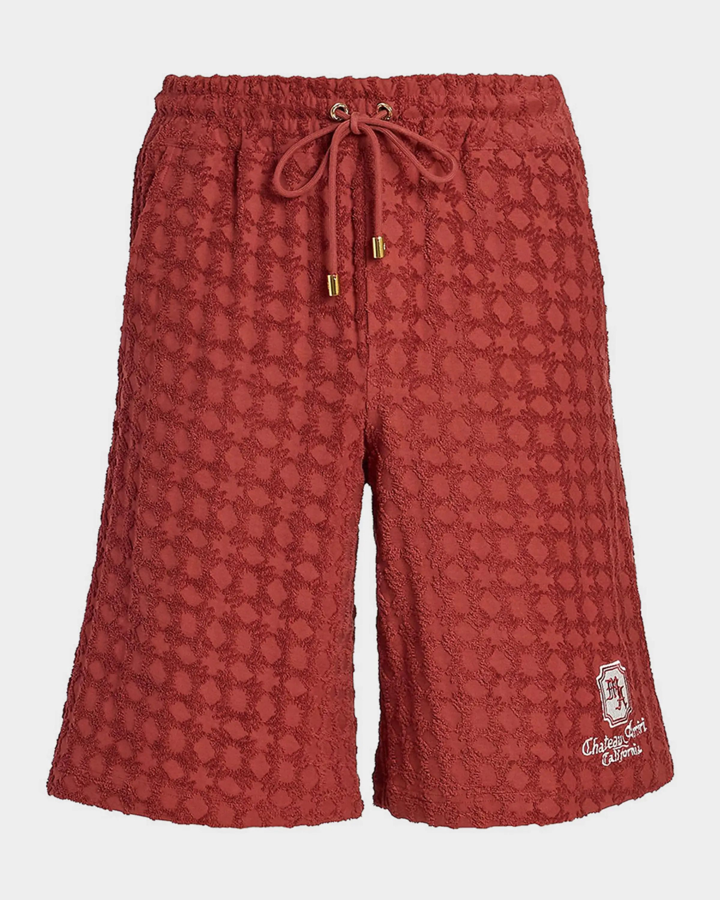 Amiri os11x0526 MA Chateau Toweling Drawstring Shorts in Burgundy Size US 36 / EU 52 - 1 Thumbnail