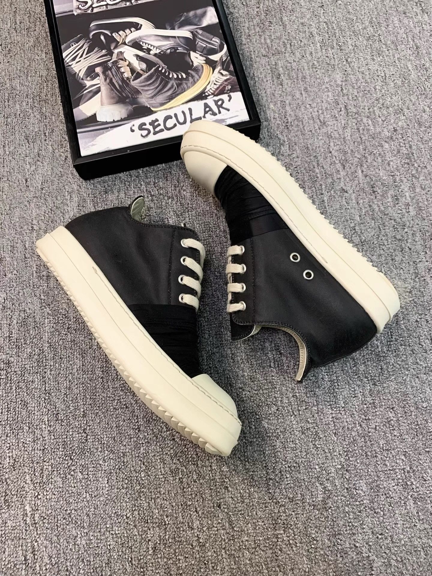 Rick Owens Rick Owens Black Strap High Top Sneakers K34 Size US 7.5 / IT 37.5 - 5 Thumbnail