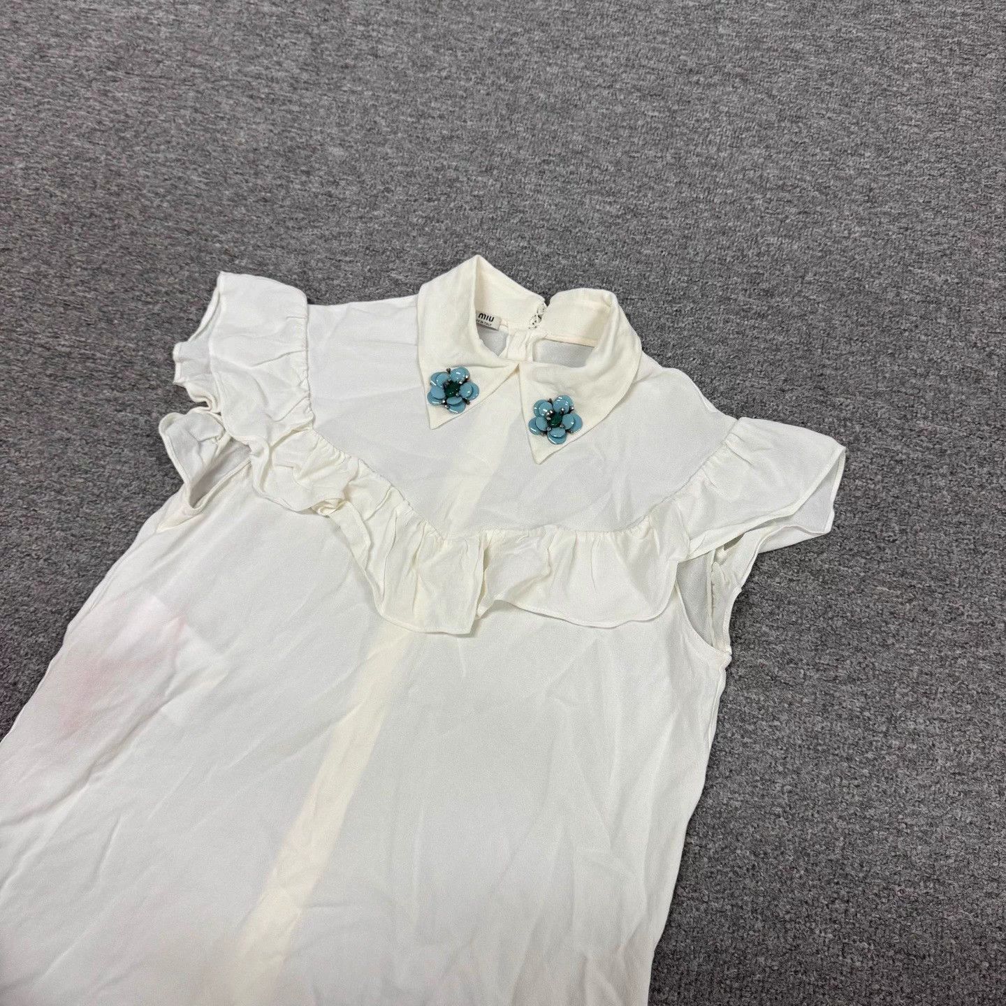 Miu Miu MIU MIU Lace Collar Short Sleeve Top 38 99New Size XS / US 0-2 / IT 36-38 - 3 Thumbnail