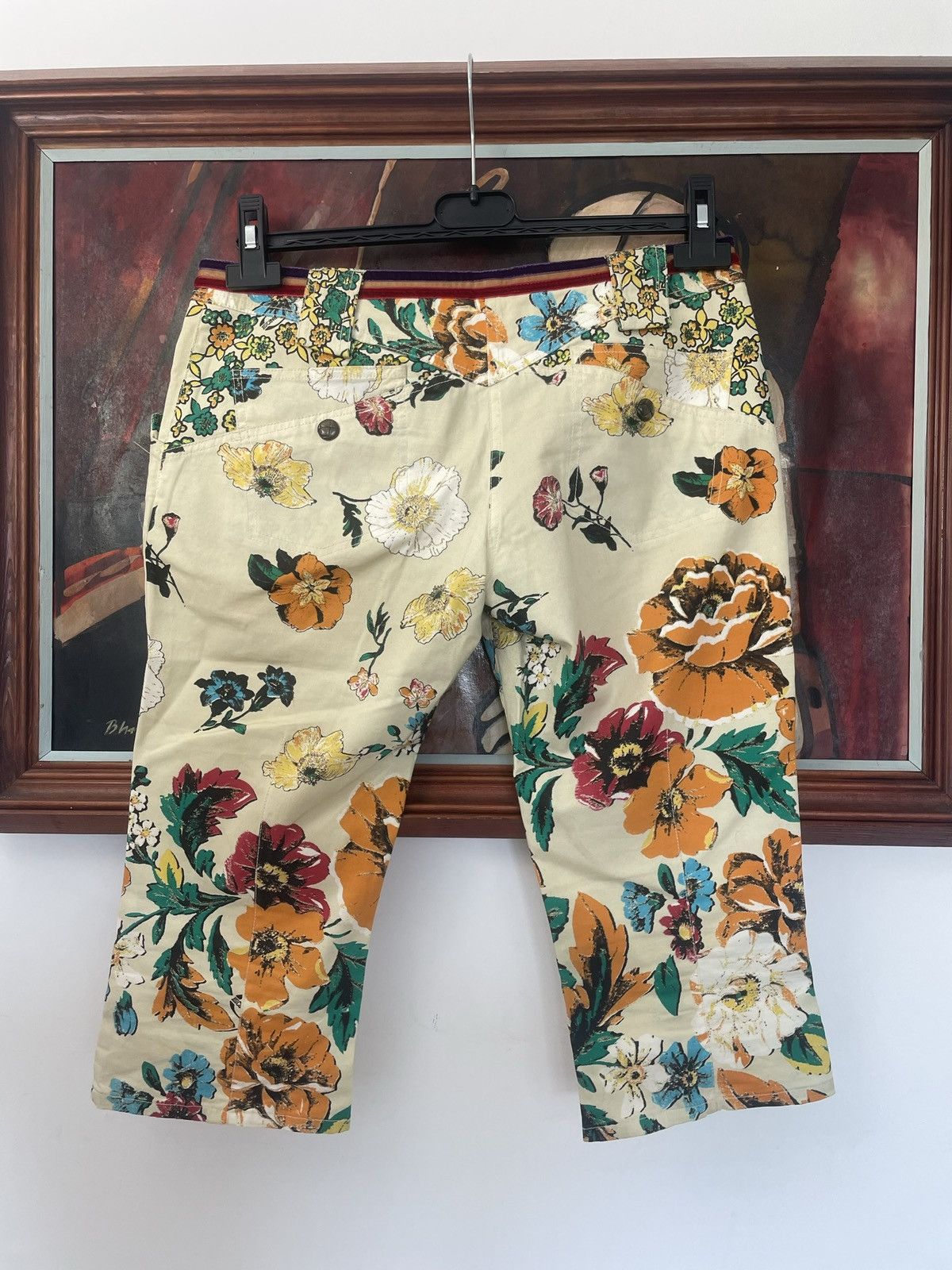 Roberto Cavalli Just Cavalli Floar Print 3/4 Pants Avant Garde Vintage Rare Size 27" / US 4 / IT 40 - 2 Thumbnail