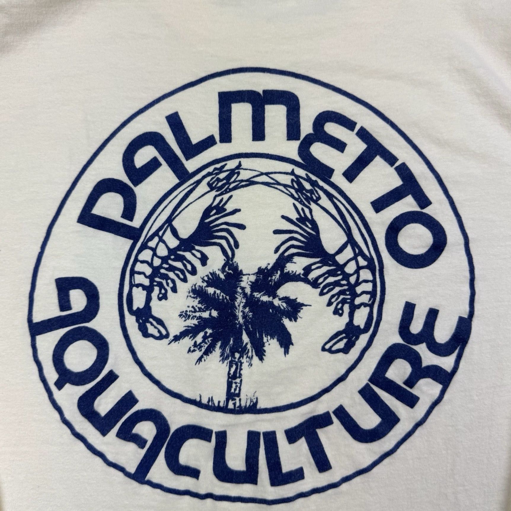 Hanes VINTAGE Hanes Palmetto Aquaculture Long Sleeve Shirt Adult Medium Beige 80s 1980s Nature Animals Crew Neck Cotton Textured Solid Mens Shirt Size US M / EU 48-50 / 2 - 2 Thumbnail
