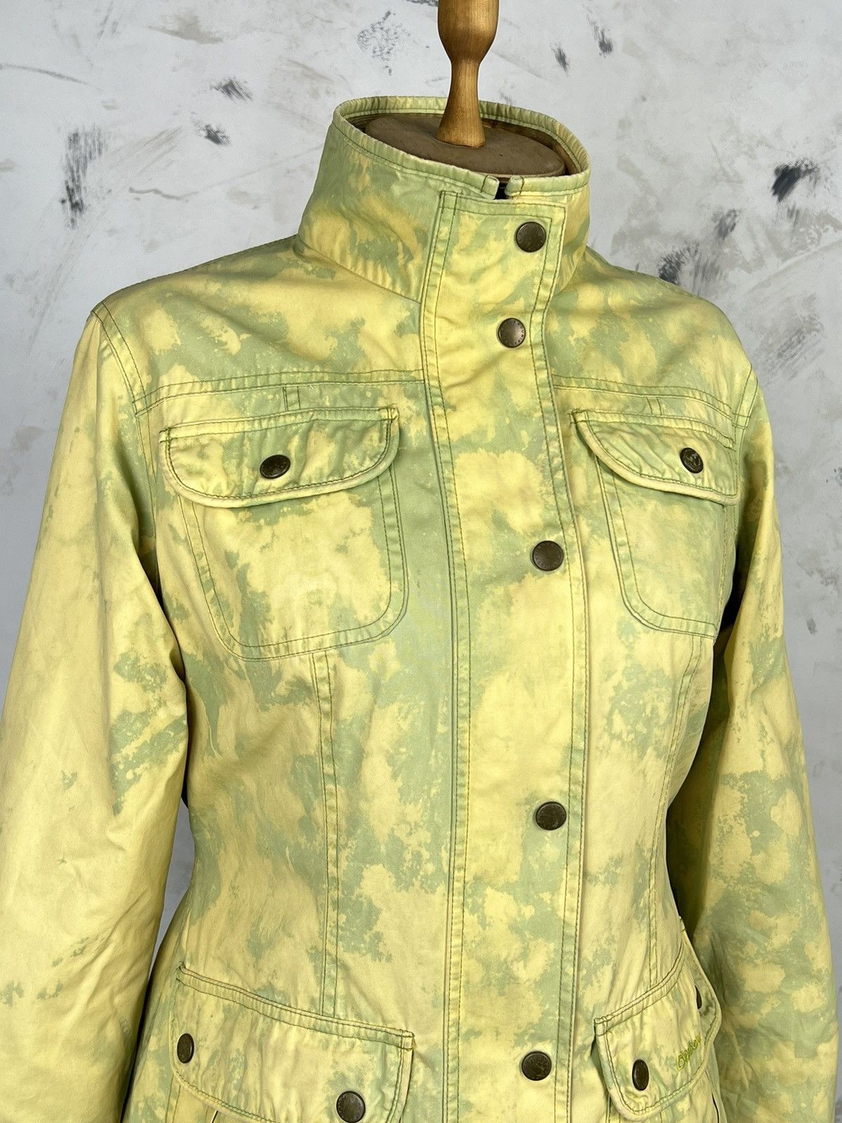 Barbour Vintage Barbour Waxed Custom Jacket Yellow Camo Size 6 S - M Size M / US 6-8 / IT 42-44 - 3 Thumbnail