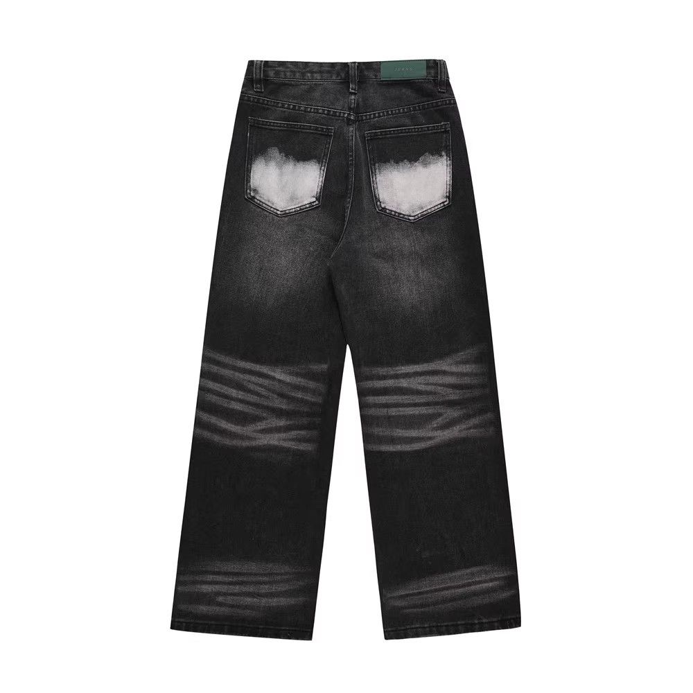 Japanese Brand × Jean Trendy cool contrast color washed wide-leg jeans Size US 32 / EU 48 - 2 Thumbnail