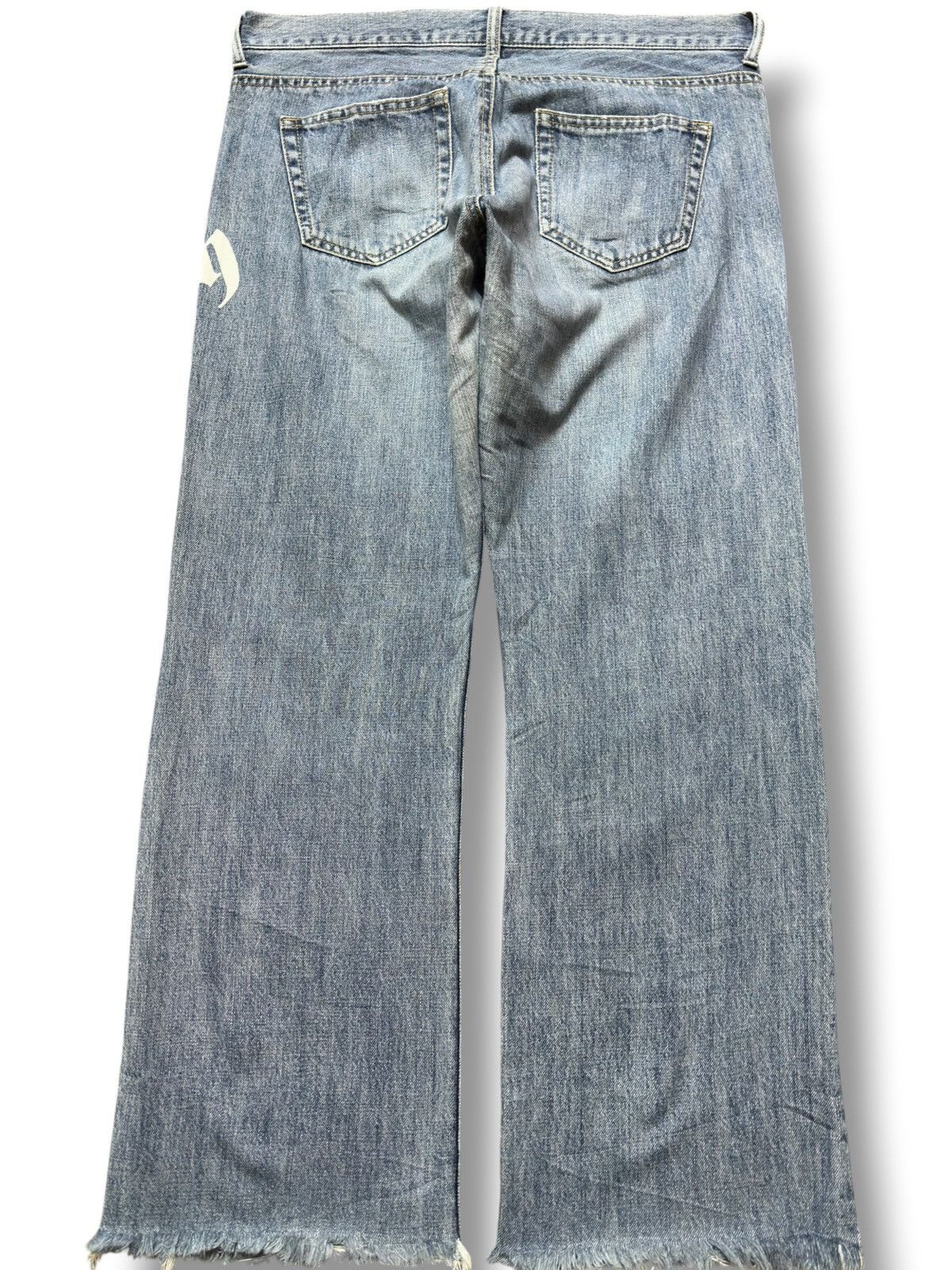 Hysteric Glamour Vintage Oririn Flare Faded Printed Frayed Hem DistressDenim Size US 34 / EU 50 - 5 Thumbnail