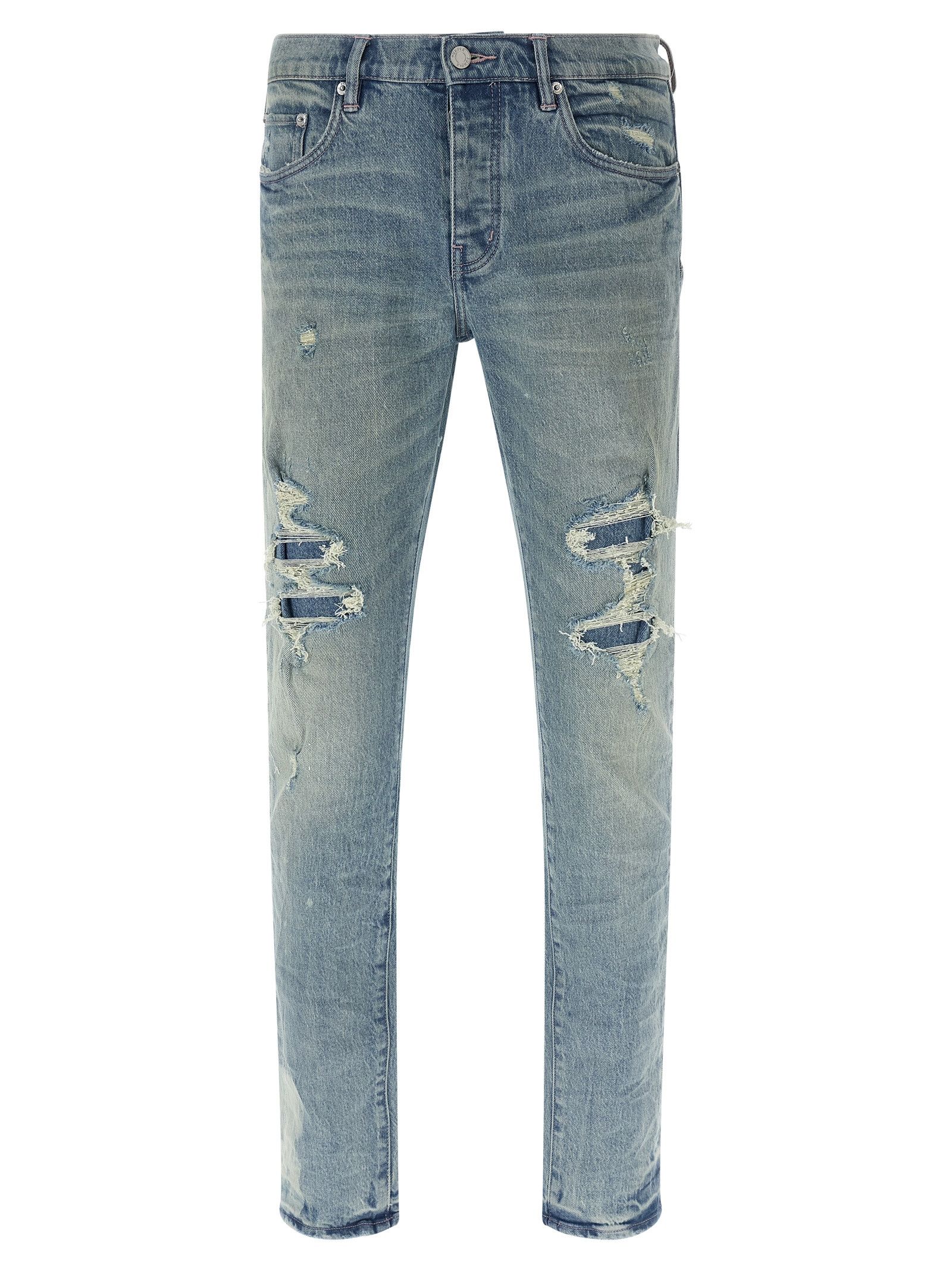 Purple 'P001 Repairs' jeans Size US 33 - 1 Thumbnail