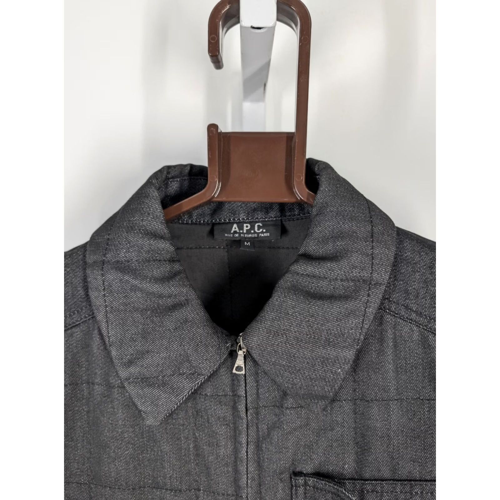 Denime VINTAGE APC Trucker Jacket Women M Indigo Denim Quilted Riri Zip France Size M / US 6-8 / IT 42-44 - 4 Thumbnail