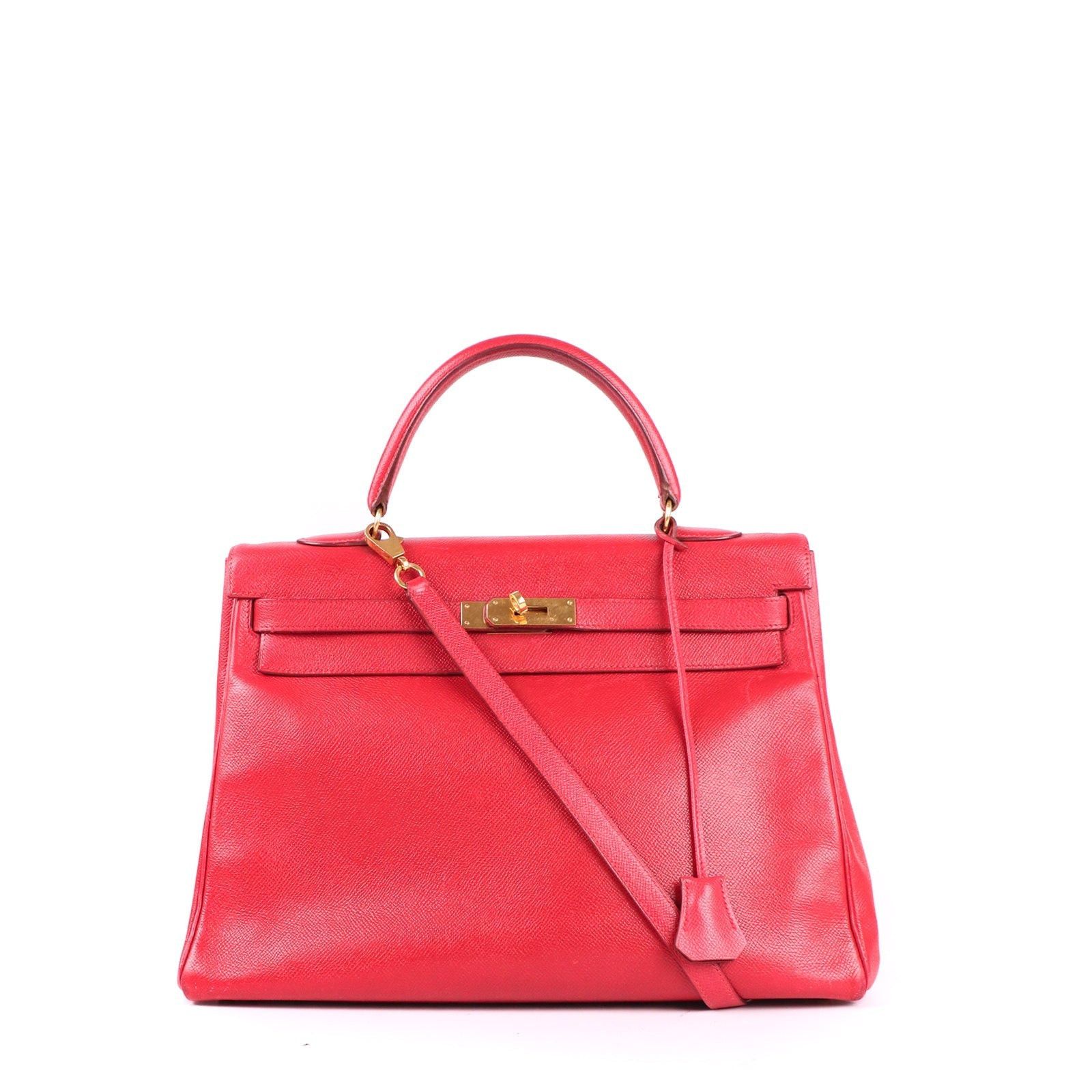 image of Hermes Hermes Handbags Kelly 35 in Red, Women's