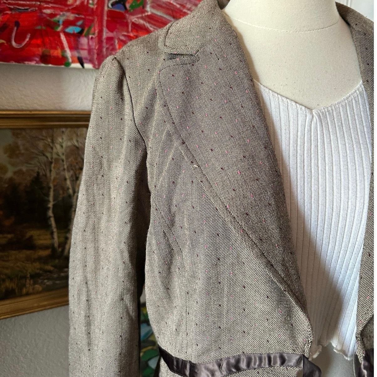 Other charlotte russe brown polka dot blazer jacket Size L / US 10 / IT 46 - 2 Thumbnail