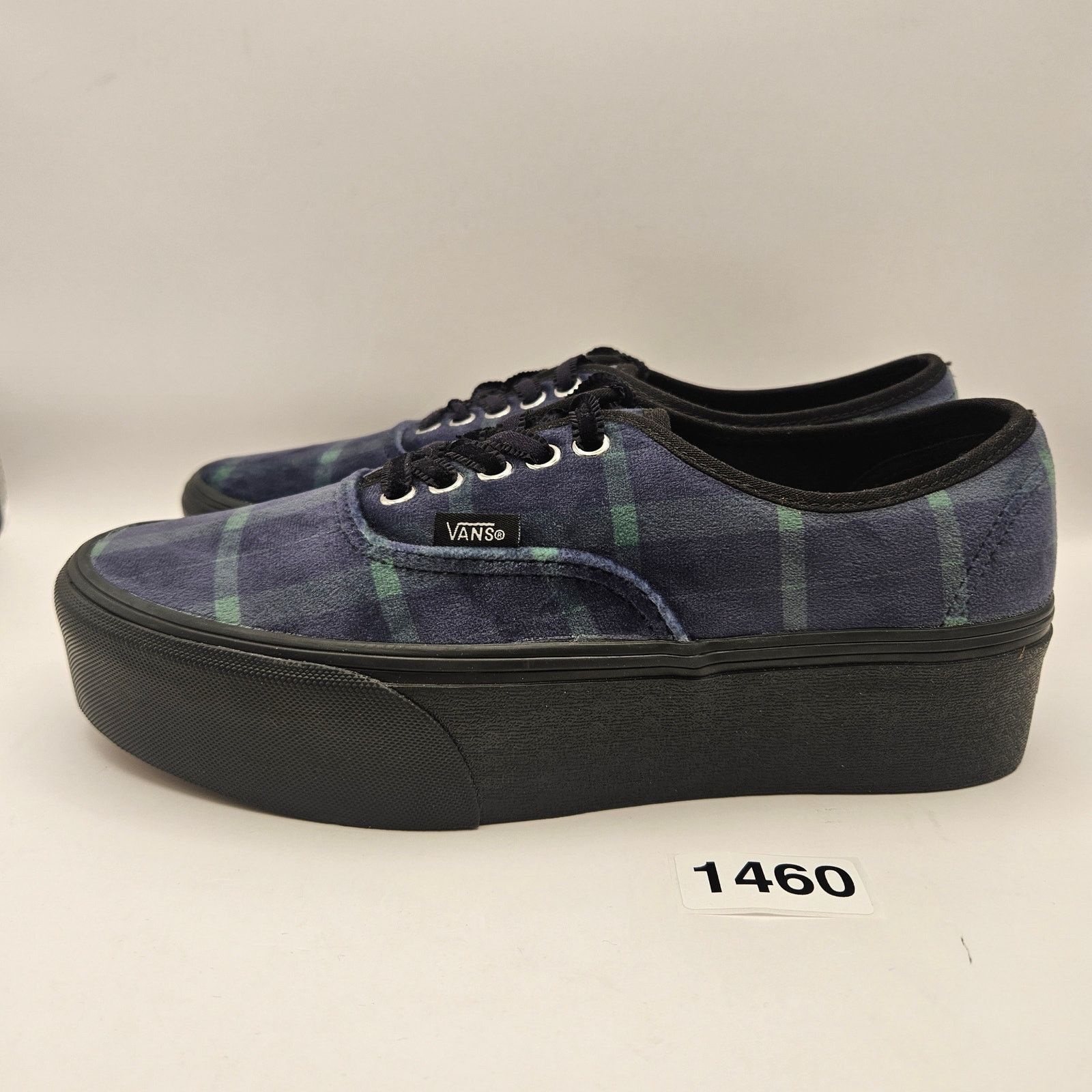 Vans VANS WOMEN'S 9 AUTHENTIC STACKFORM PLAID BLUE PLATFORM SHOES Size US 9 / IT 39 - 2 Thumbnail