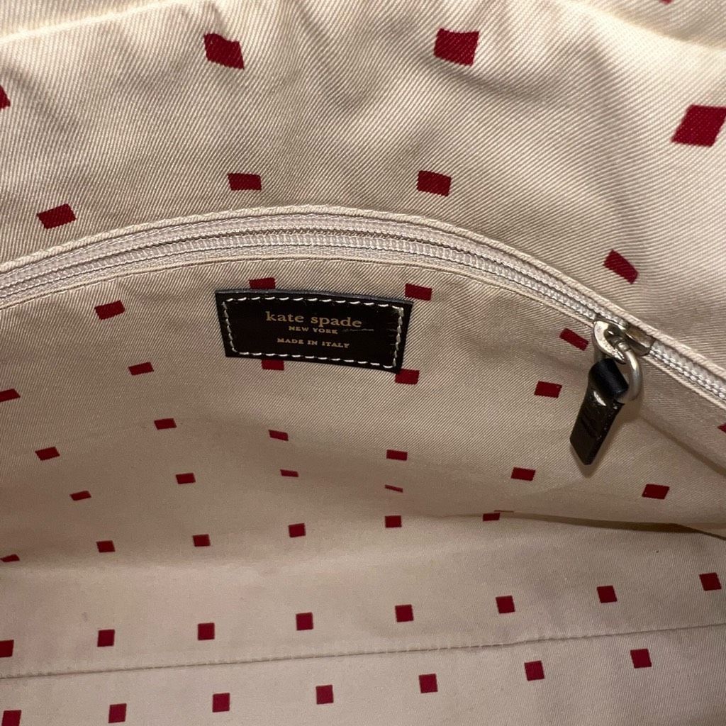 Kate Spade Kate Spade Made in Italy Vintage Red Square Interior Canvas and Leather Shoulder Bag Size ONE SIZE - 11 Thumbnail