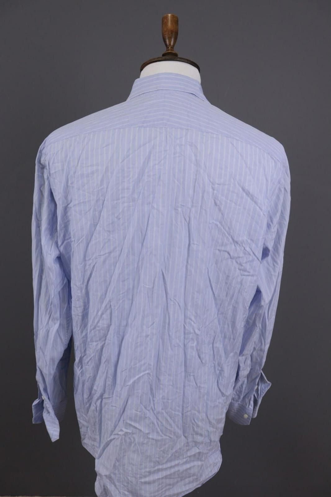 Canali Canali Exclusive Blue Striped Button Down Shirt Size 44 / 17 Size US M / EU 48-50 / 2 - 6 Thumbnail