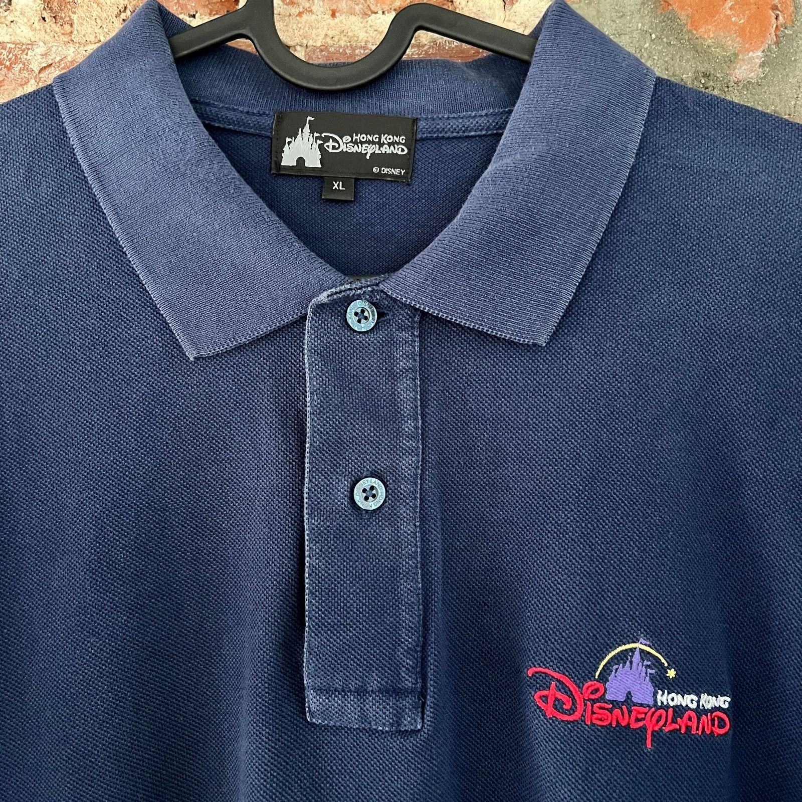 Disney Disneyland Hong Kong Mens Navy Polo Shirt XL 21x26 Size US XL / EU 56 / 4 - 1 Thumbnail