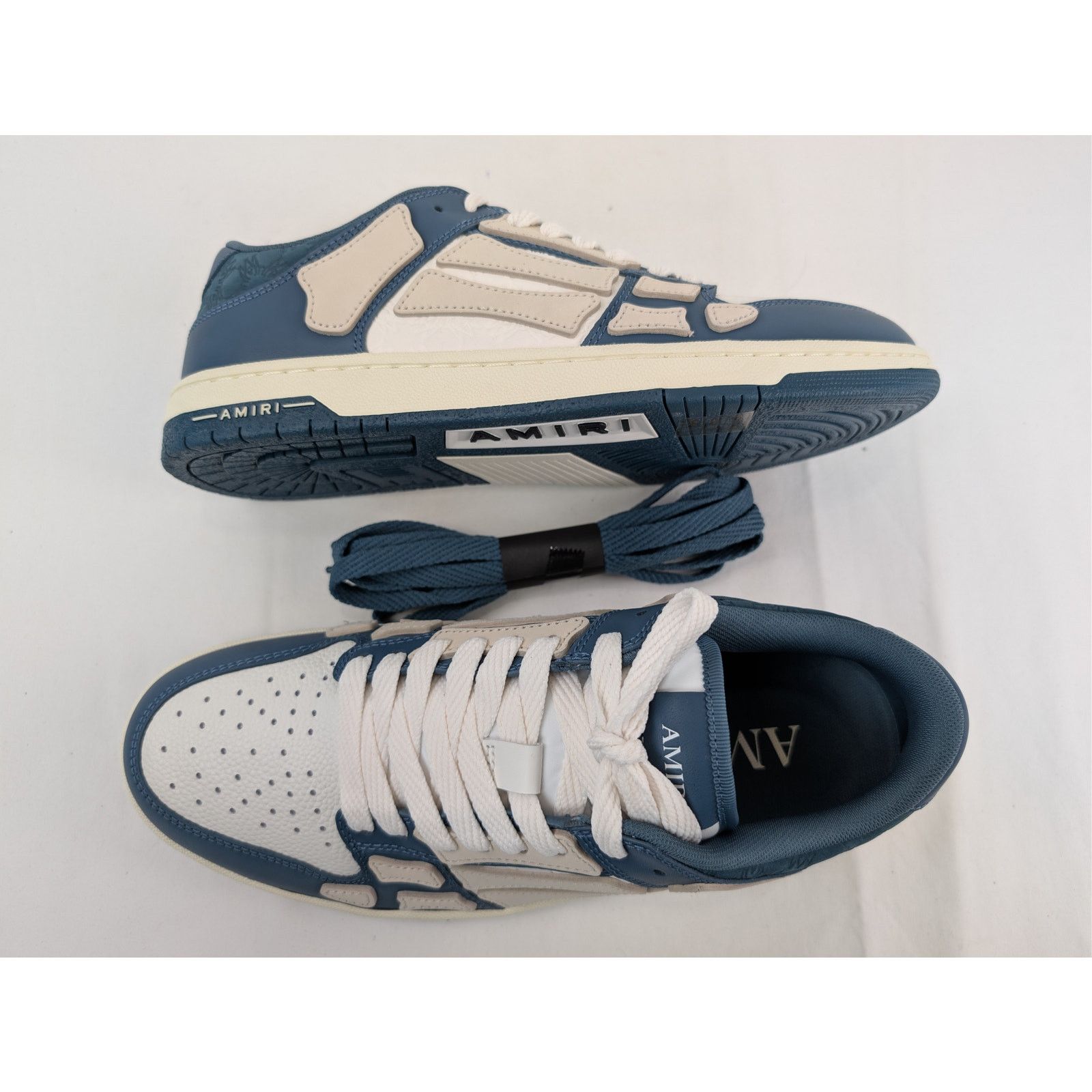 Amiri o1rshd1 Debossed MA Quad Skel Low-Top Sneakers Vintage Blue Size US 11 / EU 44 - 1 Thumbnail