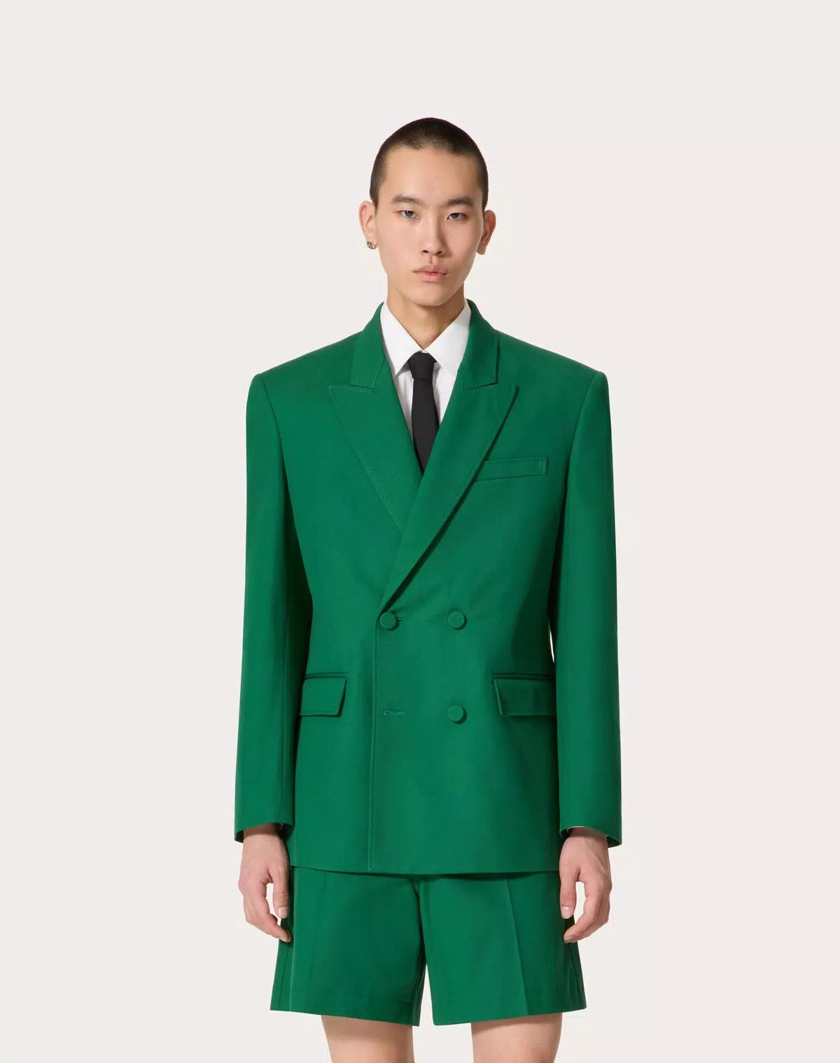 Valentino oc11z0725 Double Breasted Jacket In Stretch in Green Size US L / EU 52-54 / 3 - 3 Thumbnail