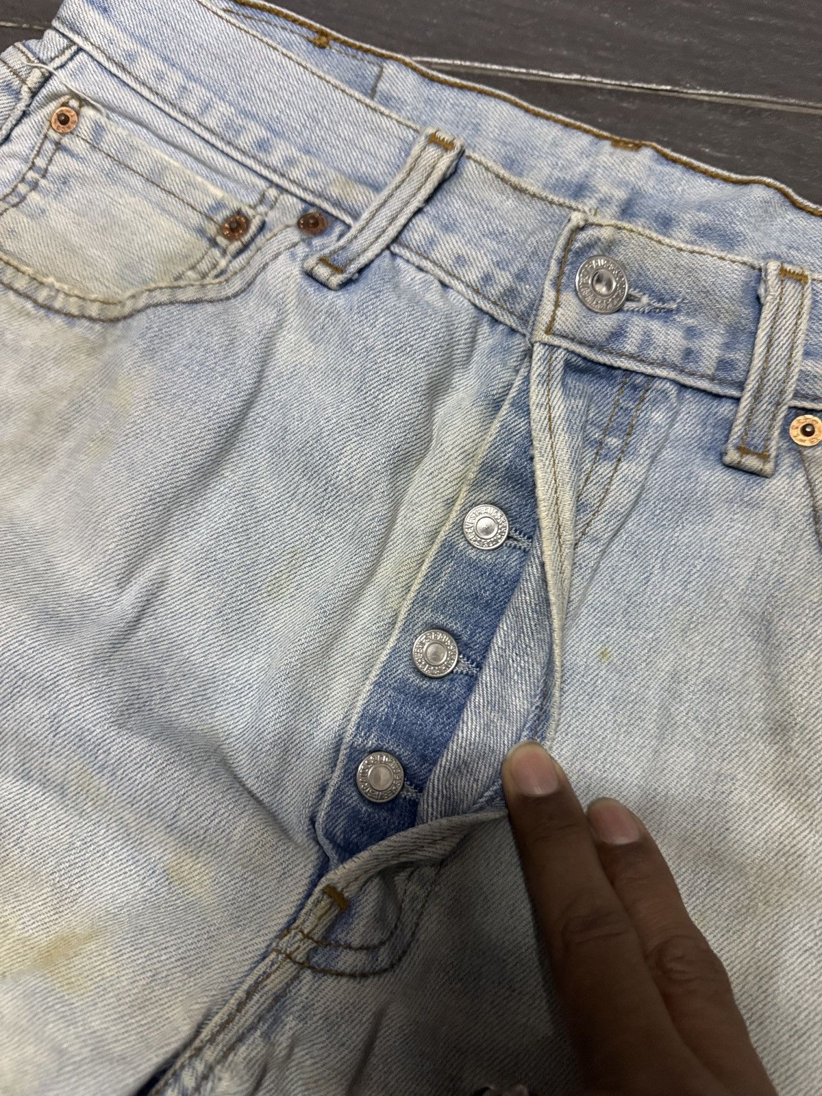 Levi's Made & Crafted Vintage Levis 501 x Sukajan Custom Ripped Jeans Size US 32 / EU 48 - 4 Thumbnail