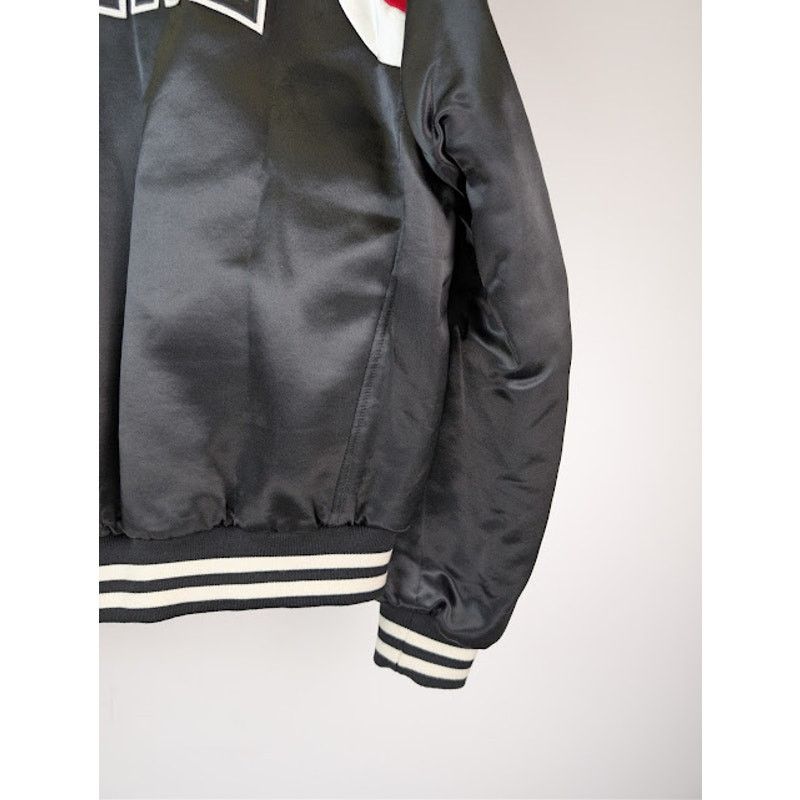 Celine o1rshd1 Teddy Logo-Applique Satin Varsity Jacket in Black Size US M / EU 48-50 / 2 - 16 Thumbnail