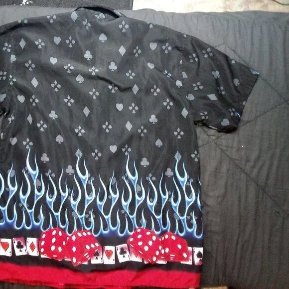 Vintage Vintage Y2K Gambling Dice Cards Flames Poker Casino Shirt Size US L / EU 52-54 / 3 - 6 Thumbnail