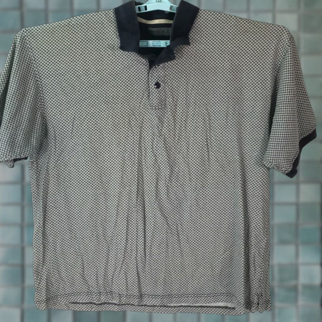 Vintage Stylo Golf Polo Shirt Mens Black 2XL Short Sleeve Collared T Shirt Casual Geometric Capable Breathable Regular Shirt Size US XXL / EU 58 / 5 - 1 Thumbnail