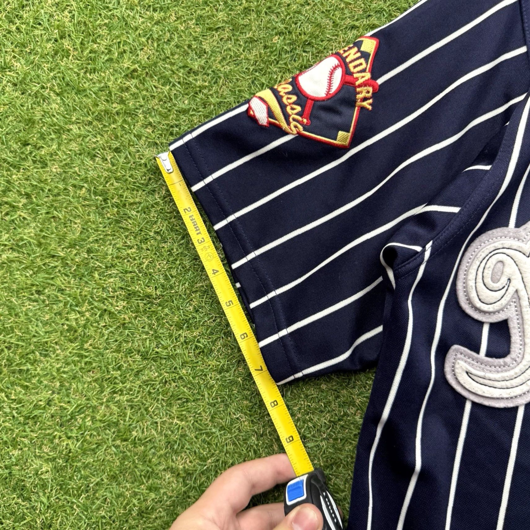 Vintage VINTAGE New York Baseball Jersey Mens Medium Legendary Classics Blue Striped Baseball 23 Mens Size US M / EU 48-50 / 2 - 6 Thumbnail