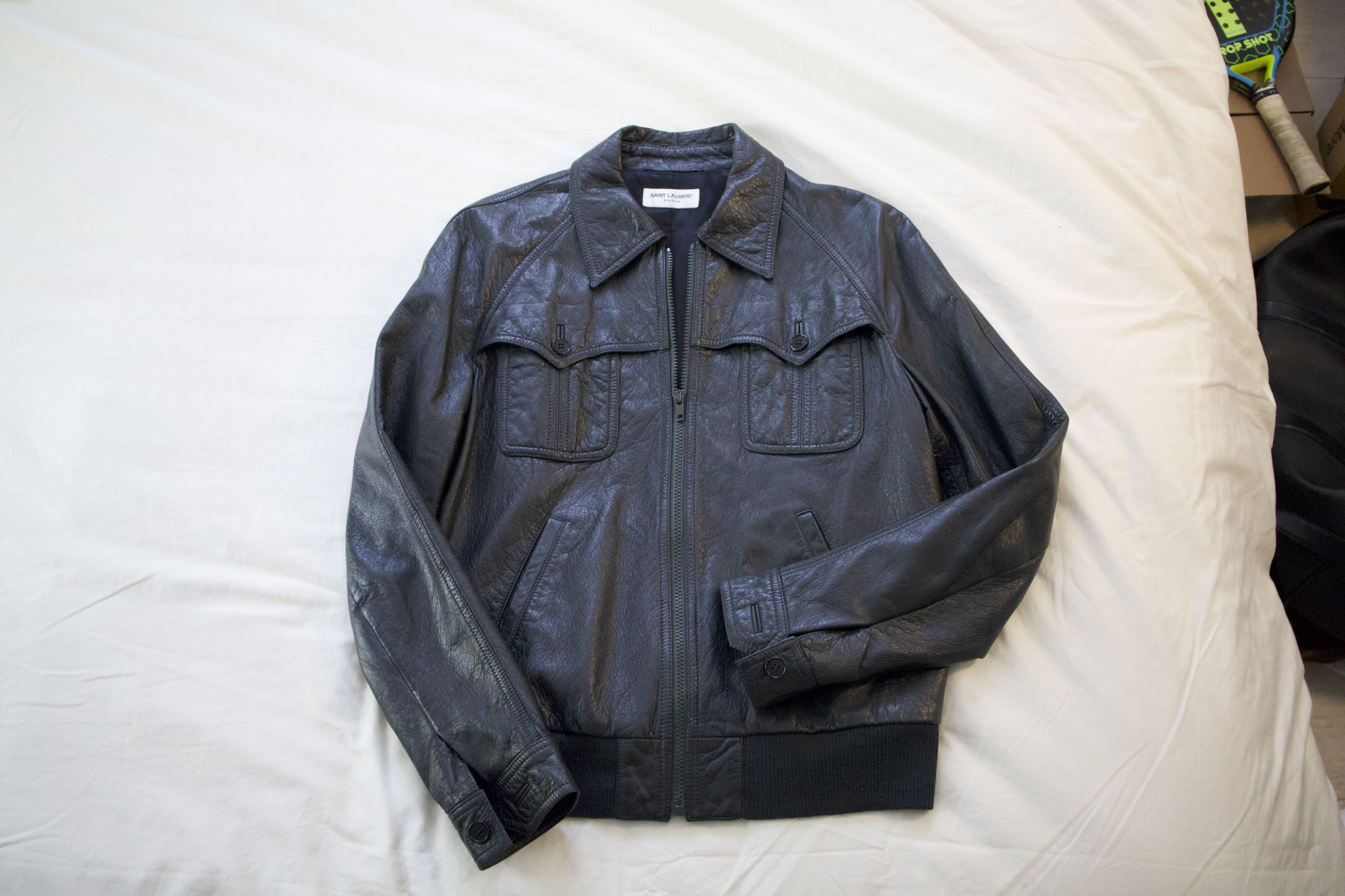 Yves Saint Laurent ULTRA RARE YSL DARK GREEN LEATHER JKT Size US M / EU 48-50 / 2 - 1 Thumbnail